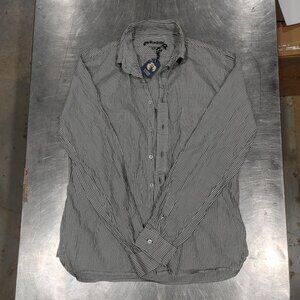 Brand New BlueBlood Rover Men's Button Shirt Striped Size L Black/White